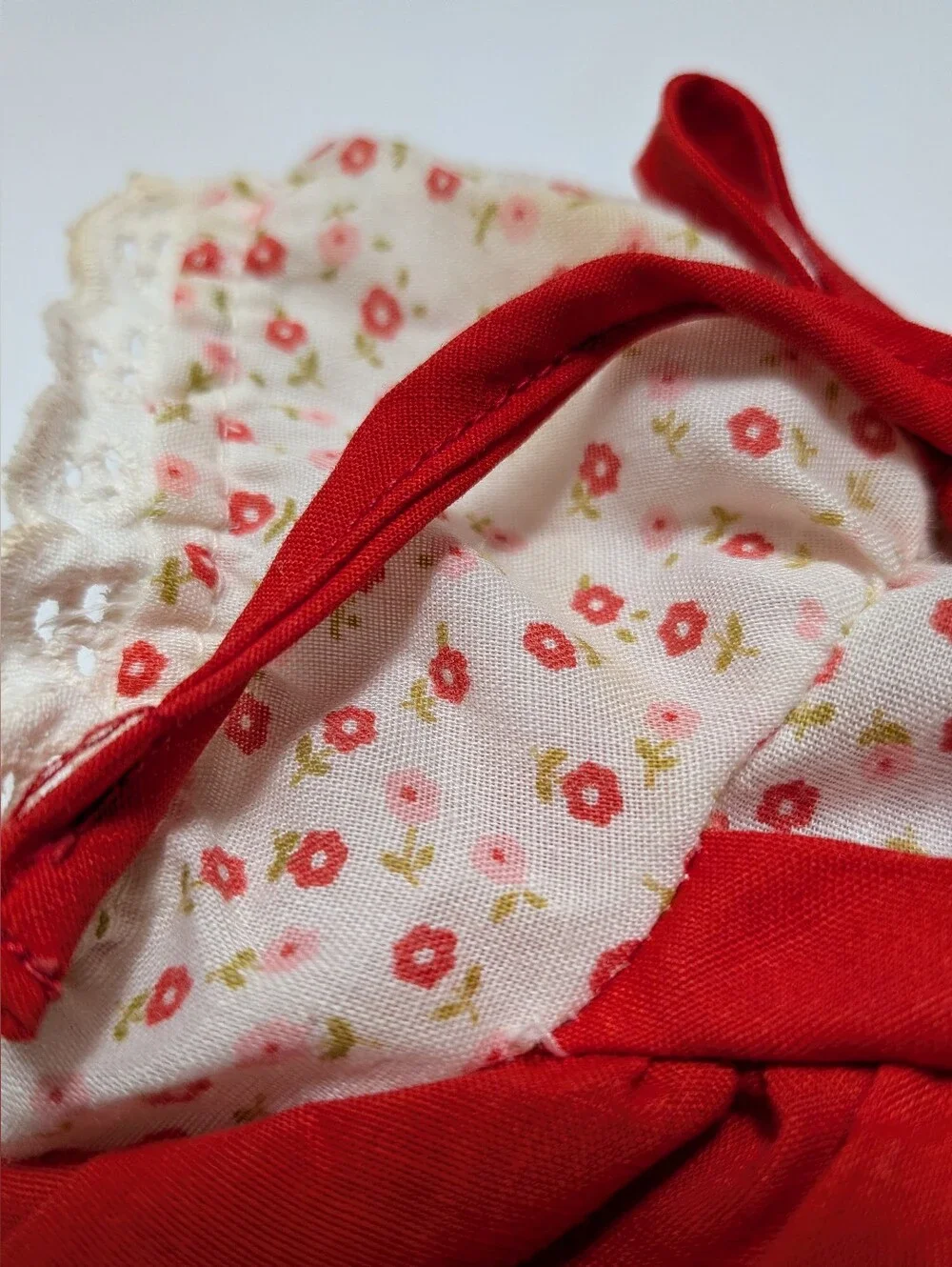 Vtg Cabbage Patch Kids Doll Red Shoulder Tie Dress 3K CPK & New Bloomers